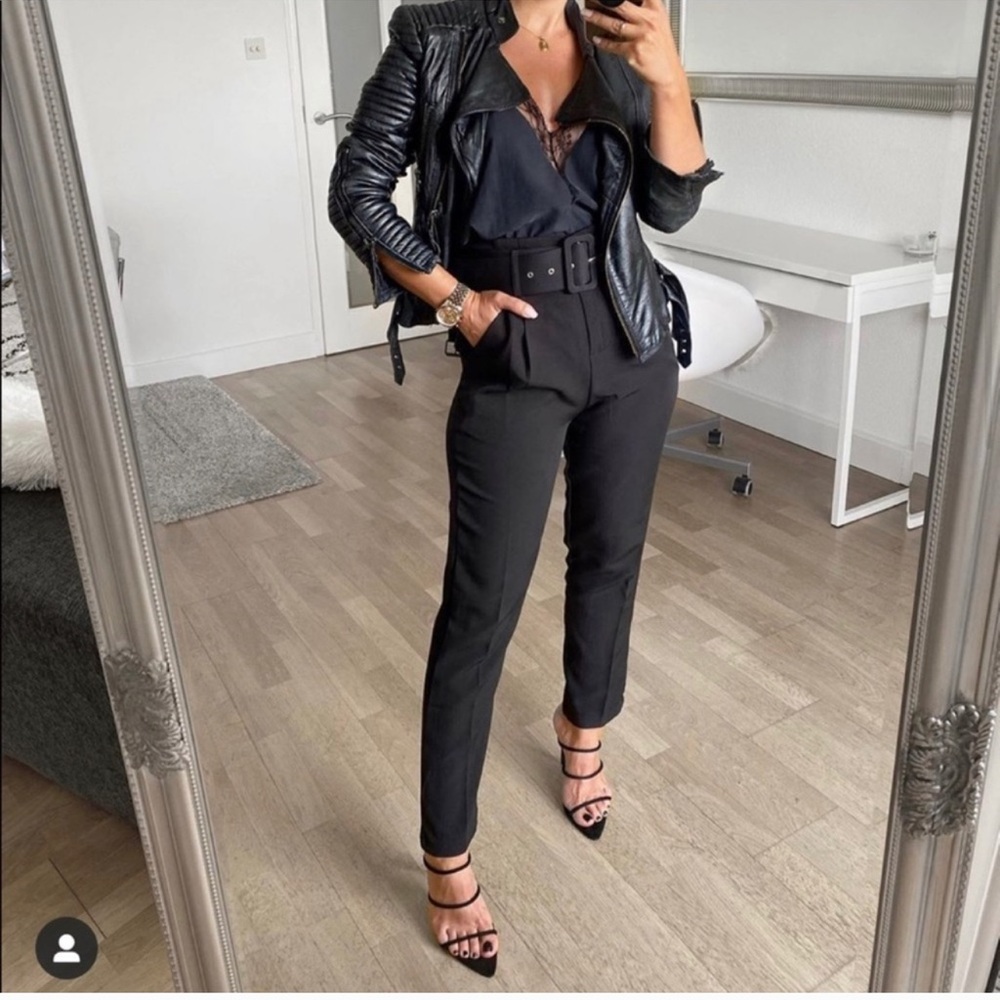 NWT ZARA Belted High Waisted Pants Blogger Fav XS